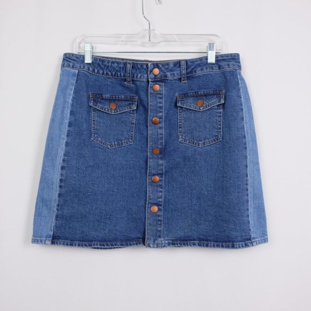 Madewell Stretch Denim Mini Skirt Pieced Edition